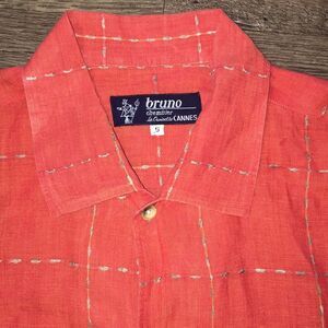 French exceptional import 100% Linen by Bruno Cannes France Linen SS Shirt 5 XL